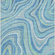 9' X 12' Blue Green And Ivory Marble Washable Area Rug With UV Protection