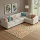 8' X 10' Orange Green And Ivory Diamond Washable Area Rug With UV Protection