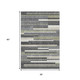 3' X 5' Charcoal Gray And Silver Striped Washable Area Rug With UV Protection
