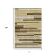 10' X 14' Khaki Taupe And Gold Striped Washable Area Rug With UV Protection