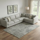 9' X 12' Taupe Gray And Khaki Abstract Washable Area Rug With UV Protection