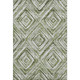 10' X 14' Artichoke Green Gray And Ivory Geometric Washable Area Rug With UV Protection