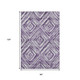 8' X 10' Purple Ivory And Gray Geometric Washable Area Rug With UV Protection