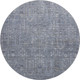 8' Blue And Gray Southwestern Washable Round Rug With UV Protection