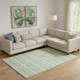 8' X 10' Artichoke Green And Ivory Southwestern Washable Area Rug With UV Protection