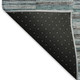 8' Teal And Gray Striped Washable Round Rug With UV Protection