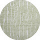 8' Artichoke Green And Ivory Vermicular Washable Round Rug With UV Protection