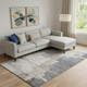 10' X 14' Gray Beige And Ivory Abstract Washable Area Rug With UV Protection