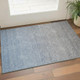 3' X 5' Blue And Gray Ombre Washable Area Rug With UV Protection