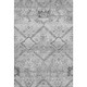 10' X 14' Gray And Silver Floral Washable Area Rug With UV Protection
