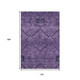 10' X 14' Eggplant And Gray Floral Washable Area Rug With UV Protection