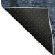 3' X 5' Navy Blue And Gray Floral Washable Area Rug With UV Protection
