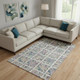 8' X 10' Ivory Purple And Teal Medallion Washable Area Rug With UV Protection
