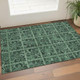 3' X 5' Green And Charcoal Medallion Washable Area Rug With UV Protection