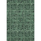 10' X 14' Green And Charcoal Medallion Washable Area Rug With UV Protection