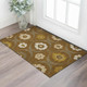 3' X 5' Coffee Gold And Beige Medallion Washable Area Rug With UV Protection