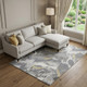 10' X 14' Gray Gold And Ivory Abstract Washable Area Rug With UV Protection