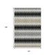 10' X 14' Black Gray And Ivory Striped Washable Area Rug With UV Protection