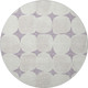 8' Lavender And Ivory Abstract Geometric Washable Round Rug With UV Protection