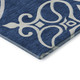 5' X 8' Navy Blue Ivory And Gray Floral Medallion Washable Area Rug With UV Protection