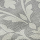 8' Gray And Ivory Floral Washable Round Rug With UV Protection