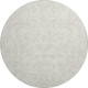 8' Ivory And Beige Floral Washable Round Rug With UV Protection