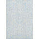 3' X 5' Sky Blue And Ivory Floral Washable Area Rug With UV Protection