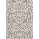 3' X 5' Taupe And Beige Floral Washable Area Rug With UV Protection