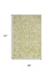 5' X 8' Green And Cream Medallion Indoor Outdoor Area Rug