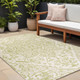 8' X 10' Cream And Green Medallion Indoor Outdoor Area Rug