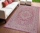 4' X 6' Fuchsia And Light Gray Medallion Indoor Outdoor Area Rug