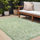 8' X 10' Cream And Green Medallion Indoor Outdoor Area Rug