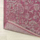 5' Fuchsia And Light Gray Square Medallion Indoor Outdoor Area Rug