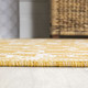 8' Yellow And Cream Medallion Indoor Outdoor Runner Rug