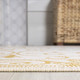 10' Cream And Yellow Medallion Indoor Outdoor Runner Rug