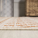 8' Cream And Orange Trellis Indoor Outdoor Runner Rug