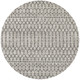 9' Light Gray And Black Round Trellis Indoor Outdoor Area Rug