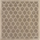 4' Brown And Beige Square Geometric Indoor Outdoor Area Rug