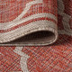 4' Red And Beige Square Geometric Indoor Outdoor Area Rug