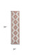 8' Salmon And Cream Moroccan Indoor Outdoor Runner Rug