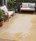 5' X 8' Yellow And Cream Floral Indoor Outdoor Area Rug