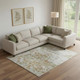 10' X 14' Coral And Ivory Abstract Washable Area Rug With UV Protection