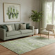 5' X 8' Olive Green And Gray Striped Washable Area Rug With UV Protection