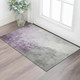 3' X 5' Lavender And Ivory Abstract Washable Area Rug With UV Protection