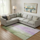 9' X 12' Artichoke Green And Lavender Abstract Washable Area Rug With UV Protection