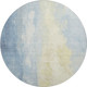 8' Denim Blue And Beige Abstract Washable Round Rug With UV Protection
