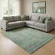 8' X 10' Green And Gray Striped Washable Area Rug With UV Protection