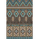 10' X 14' Brown And Teal Tribal Washable Area Rug With UV Protection