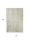 3' X 5' Beige And Ivory Abstract Washable Area Rug With UV Protection
