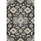 3' X 5' Black And Beige Floral Medallion Washable Area Rug With UV Protection
